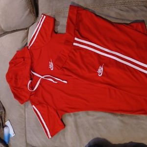 Women's size small red Nike Training short set